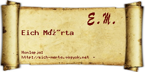 Eich Márta névjegykártya